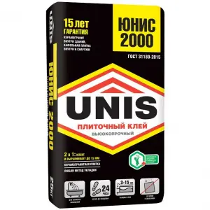 Unis 2000 Клей плиточный, 25 кг, 48 шт/под